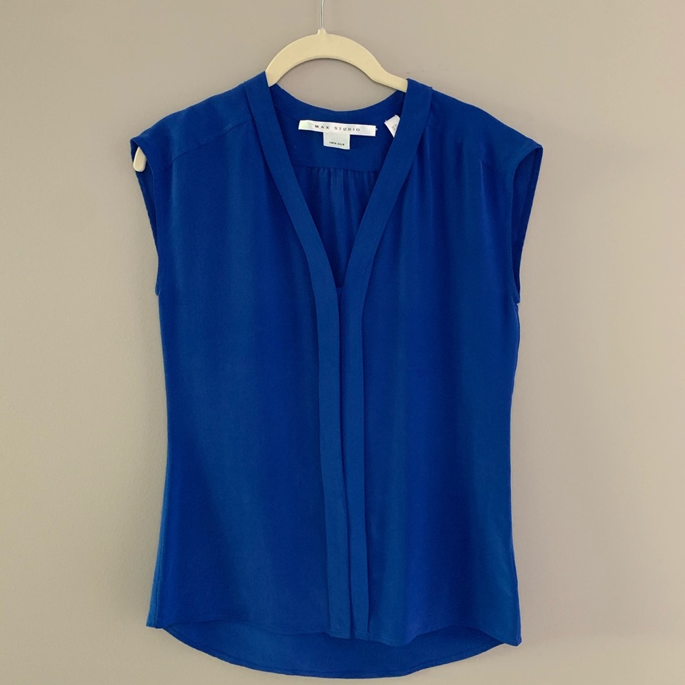 MAX STUDIO • Sleeveless 100% Silk Top • XSmall